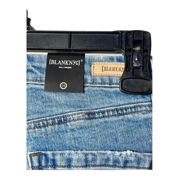 1331. BLANK NYC “SAY LESS” WIDE LEG DENIM JEANS SIZE 26 CROSS OVER BUTTON FLY - Picture 13 of 15